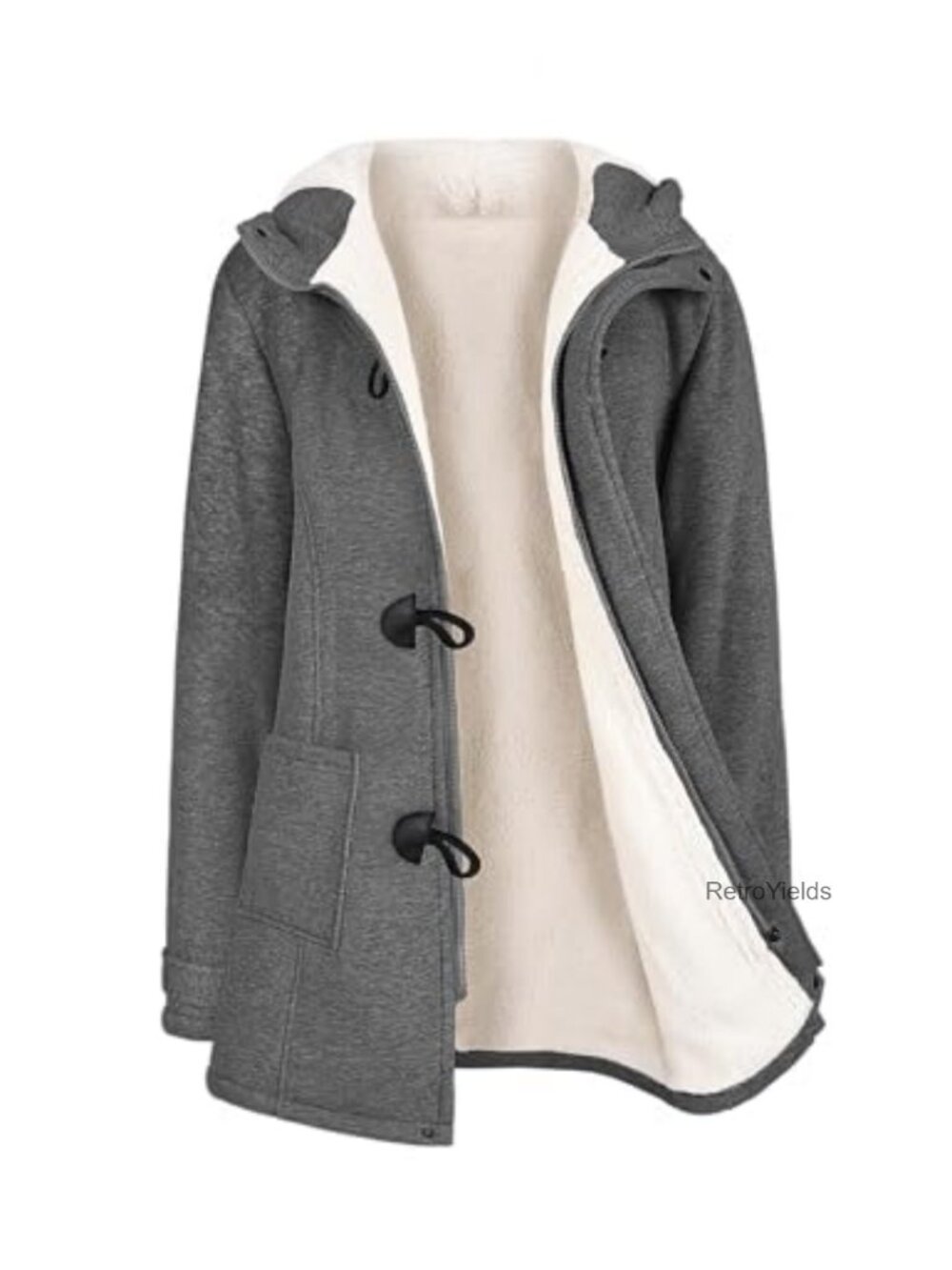 Women Fleece Lined Sherpa Winter Coat Zipper Casual Jacket